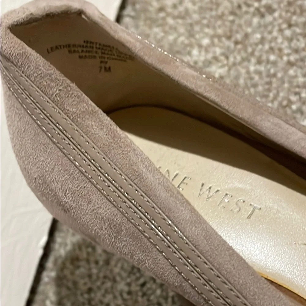 Nine West Taupe Heels Classic Suede Pumps